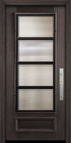 WDMA 32x80 Door (2ft8in by 6ft8in) Exterior Mahogany 80in 3/4 Lite Urban Steel Grille Portobello Door 2