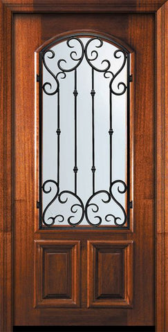 WDMA 32x80 Door (2ft8in by 6ft8in) Exterior Mahogany 80in Arch Lite Valencia Door 2