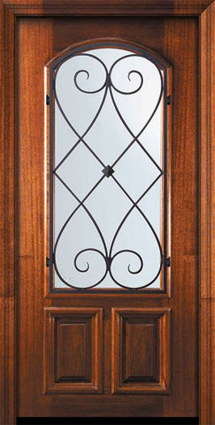 WDMA 32x80 Door (2ft8in by 6ft8in) Exterior Mahogany 80in Arch Lite Charleston Door 2