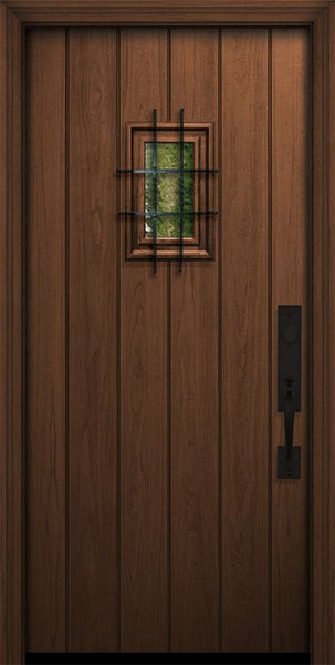 WDMA 32x80 Door (2ft8in by 6ft8in) Exterior Mahogany IMPACT | 80in Plank Door with Speakeasy 1
