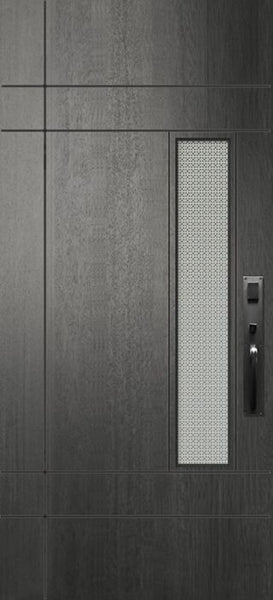 WDMA 32x80 Door (2ft8in by 6ft8in) Exterior Mahogany 80in Santa Barbara Contemporary Door w/Metal Grid 1