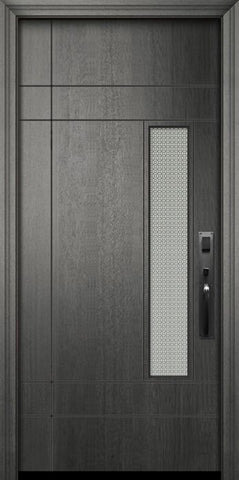 WDMA 32x80 Door (2ft8in by 6ft8in) Exterior Mahogany 80in Santa Barbara Contemporary Door w/Metal Grid 2