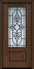 WDMA 32x80 Door (2ft8in by 6ft8in) Exterior Cherry 80in 1 Panel 3/4 Lite Salento / Walnut Door 1