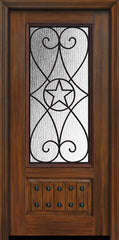 WDMA 32x80 Door (2ft8in by 6ft8in) Exterior Cherry 80in 1 Panel 3/4 Lite Austin / Walnut Door 1