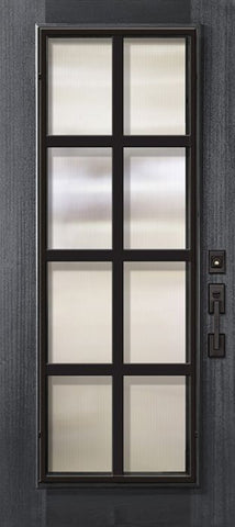 WDMA 32x80 Door (2ft8in by 6ft8in) Exterior Mahogany 80in Full Lite Minimal Steel Grille Portobello Door 1