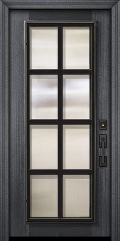 WDMA 32x80 Door (2ft8in by 6ft8in) Exterior Mahogany 80in Full Lite Minimal Steel Grille Portobello Door 2