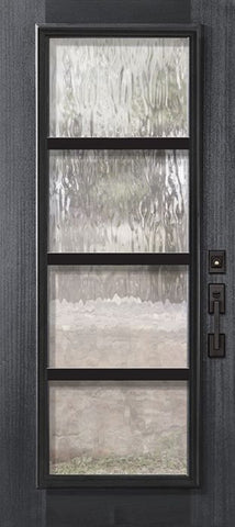 WDMA 32x80 Door (2ft8in by 6ft8in) Exterior Mahogany 80in Full Lite Urban Steel Grille Portobello Door 1