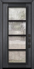WDMA 32x80 Door (2ft8in by 6ft8in) Exterior Mahogany 80in Full Lite Urban Steel Grille Portobello Door 2
