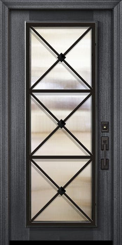 WDMA 32x80 Door (2ft8in by 6ft8in) Exterior Mahogany 80in Full Lite Republic Portobello Door 2