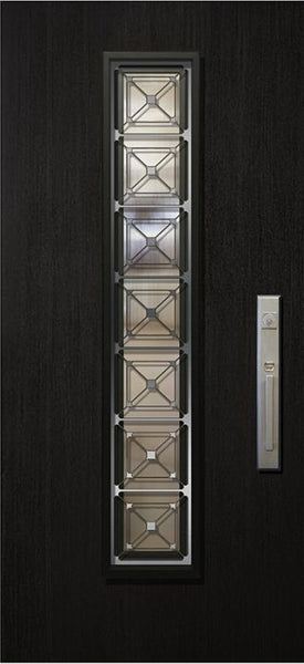 WDMA 32x80 Door (2ft8in by 6ft8in) Exterior Mahogany 80in Malibu Contemporary Door with Speakeasy 1