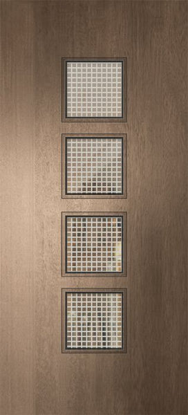 WDMA 32x80 Door (2ft8in by 6ft8in) Exterior Mahogany 80in Venice Contemporary Door w/Metal Grid 1