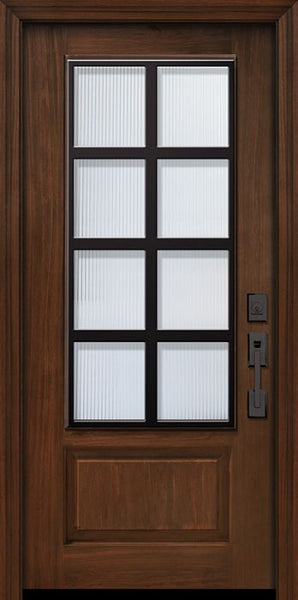 WDMA 32x80 Door (2ft8in by 6ft8in) Exterior Cherry 80in 1 Panel 3/4 Lite Minimal Steel Grille Door 1