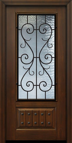 WDMA 32x80 Door (2ft8in by 6ft8in) Exterior Cherry 80in 1 Panel 3/4 Lite St Charles Door 1
