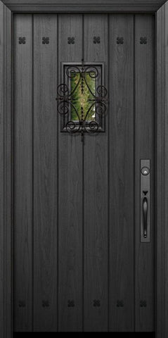 WDMA 32x80 Door (2ft8in by 6ft8in) Exterior Mahogany IMPACT | 80in Plank Door with Speakeasy / Clavos 1