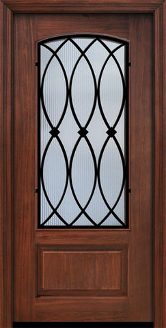 WDMA 32x80 Door (2ft8in by 6ft8in) Exterior Cherry 80in 1 Panel 3/4 Arch Lite La Salle Door 1