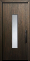 WDMA 32x80 Door (2ft8in by 6ft8in) Exterior Mahogany 80in Malibu Solid Contemporary Door w/Textured Glass 1