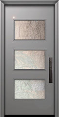 WDMA 32x80 Door (2ft8in by 6ft8in) Exterior Smooth 80in Santa Monica Solid Contemporary Door w/Textured Glass 1