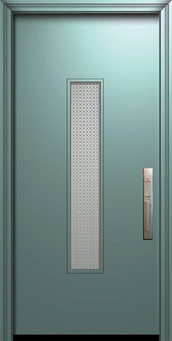 WDMA 32x80 Door (2ft8in by 6ft8in) Exterior Smooth 80in Malibu Solid Contemporary Door w/Metal Grid 1