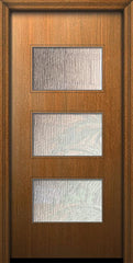 WDMA 32x80 Door (2ft8in by 6ft8in) Exterior Mahogany 80in Santa Monica Solid Contemporary Door w/Textured Glass 1