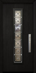 WDMA 32x80 Door (2ft8in by 6ft8in) Exterior Mahogany 80in Malibu Solid Contemporary Door with Speakeasy 1