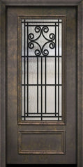 WDMA 32x80 Door (2ft8in by 6ft8in) Exterior 80in ThermaPlus Steel Novara 1 Panel 3/4 Lite GBG Door 1