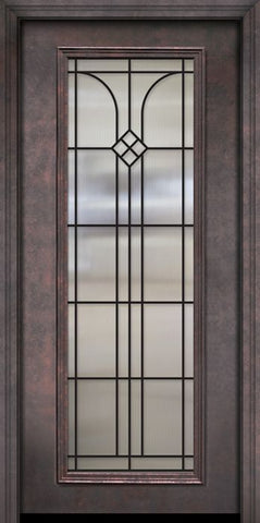 WDMA 32x80 Door (2ft8in by 6ft8in) Exterior 80in ThermaPlus Steel Cantania 1 Panel Full Lite GBG Door 1