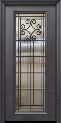 WDMA 32x80 Door (2ft8in by 6ft8in) Exterior 80in ThermaPlus Steel Novara 1 Panel Full Lite GBG Door 1
