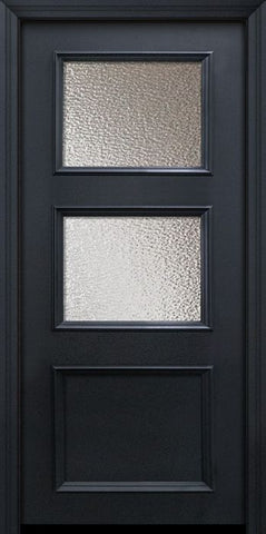 WDMA 32x80 Door (2ft8in by 6ft8in) Exterior 80in ThermaPlus Steel 2 Lite 1 Panel Continental Door w/ Textured Glass 1
