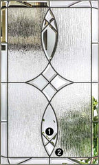 WDMA 32x80 Door (2ft8in by 6ft8in) Exterior Oak Blackstone 3/4 Lite 1 Panel Fiberglass Single Door HVHZ Impact 2