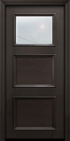 WDMA 32x80 Door (2ft8in by 6ft8in) Exterior 80in ThermaPlus Steel 1 Lite 2 Panel Continental Door w/ Beveled Glass 1