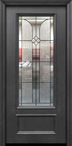 WDMA 32x80 Door (2ft8in by 6ft8in) Exterior 80in ThermaPlus Steel Cantania 1 Panel 3/4 Lite Door 1