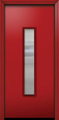 WDMA 32x80 Door (2ft8in by 6ft8in) Exterior 80in ThermaPlus Steel Malibu Contemporary Door w/Textured Glass 1