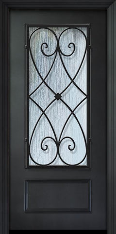 WDMA 32x80 Door (2ft8in by 6ft8in) Exterior 80in ThermaPlus Steel Charleston 1 Panel 3/4 Lite Door 1