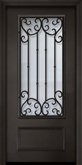 WDMA 32x80 Door (2ft8in by 6ft8in) Exterior 80in ThermaPlus Steel Valencia 1 Panel 3/4 Lite Door 1