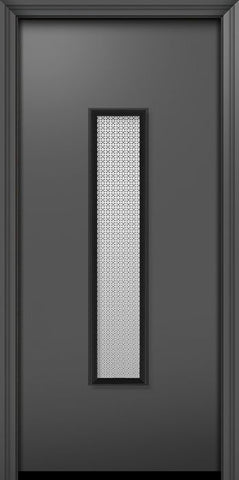 WDMA 32x80 Door (2ft8in by 6ft8in) Exterior 80in ThermaPlus Steel Malibu Contemporary Door w/Metal Grid / Clear Glass 1
