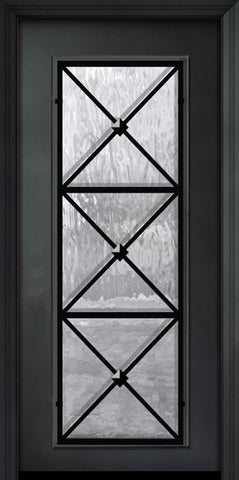 WDMA 32x80 Door (2ft8in by 6ft8in) Exterior 80in ThermaPlus Steel Republic 1 Panel Full Lite Door 1
