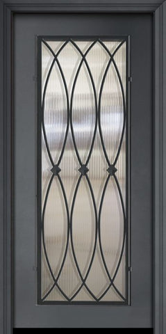 WDMA 32x80 Door (2ft8in by 6ft8in) Exterior 80in ThermaPlus Steel La Salle 1 Panel Full Lite Door 1