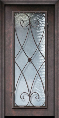 WDMA 32x80 Door (2ft8in by 6ft8in) Exterior 80in ThermaPlus Steel Charleston 1 Panel Full Lite Door 1