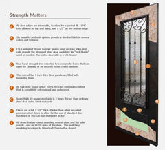 WDMA 32x80 Door (2ft8in by 6ft8in) Exterior 80in ThermaPlus Steel Newport Contemporary Door w/Metal Grid / Clear Glass 2