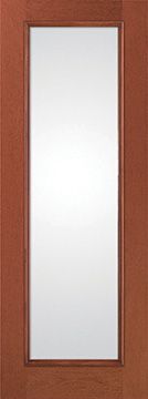 WDMA 32x96 Door (2ft8in by 8ft) French Mahogany Fiberglass Impact Door 8ft Full Lite With Stile Lines Clear 1