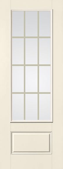WDMA 32x96 Door (2ft8in by 8ft) French Smooth Fiberglass Impact Door 8ft 3/4 Lite GBG Flat White 1
