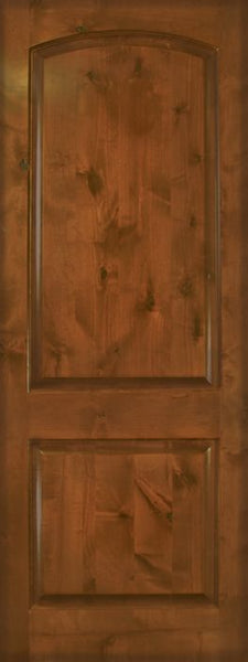 WDMA 32x96 Door (2ft8in by 8ft) Exterior Knotty Alder 96in Arch 2 Panel Estancia Alder Door 1
