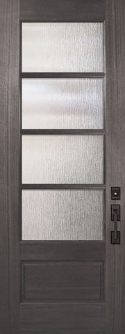 WDMA 32x96 Door (2ft8in by 8ft) Exterior Mahogany 96in 3/4 Lite 4 Lite Horizontal SDL DoorCraft Door 1