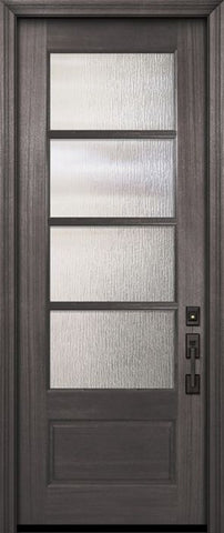 WDMA 32x96 Door (2ft8in by 8ft) Exterior Mahogany 96in 3/4 Lite 4 Lite Horizontal SDL DoorCraft Door 2