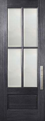 WDMA 32x96 Door (2ft8in by 8ft) Exterior Mahogany 96in 4 Lite TDL DoorCraft Door w/Bevel IG 1