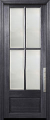 WDMA 32x96 Door (2ft8in by 8ft) Exterior Mahogany 96in 4 Lite TDL DoorCraft Door w/Bevel IG 2
