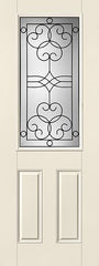 WDMA 32x96 Door (2ft8in by 8ft) Exterior Smooth Fiberglass Impact Door 8ft 1/2 Lite Salinas 1