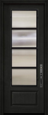 WDMA 32x96 Door (2ft8in by 8ft) Exterior Cherry IMPACT | 96in 1 Panel 3/4 Lite Urban Steel Grille Door 1