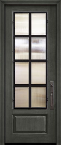 WDMA 32x96 Door (2ft8in by 8ft) Exterior Cherry IMPACT | 96in 1 Panel 3/4 Lite Minimal Steel Grille Door 1
