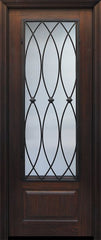 WDMA 32x96 Door (2ft8in by 8ft) Exterior Cherry IMPACT | 96in 1 Panel 3/4 Lite La Salle Door 1